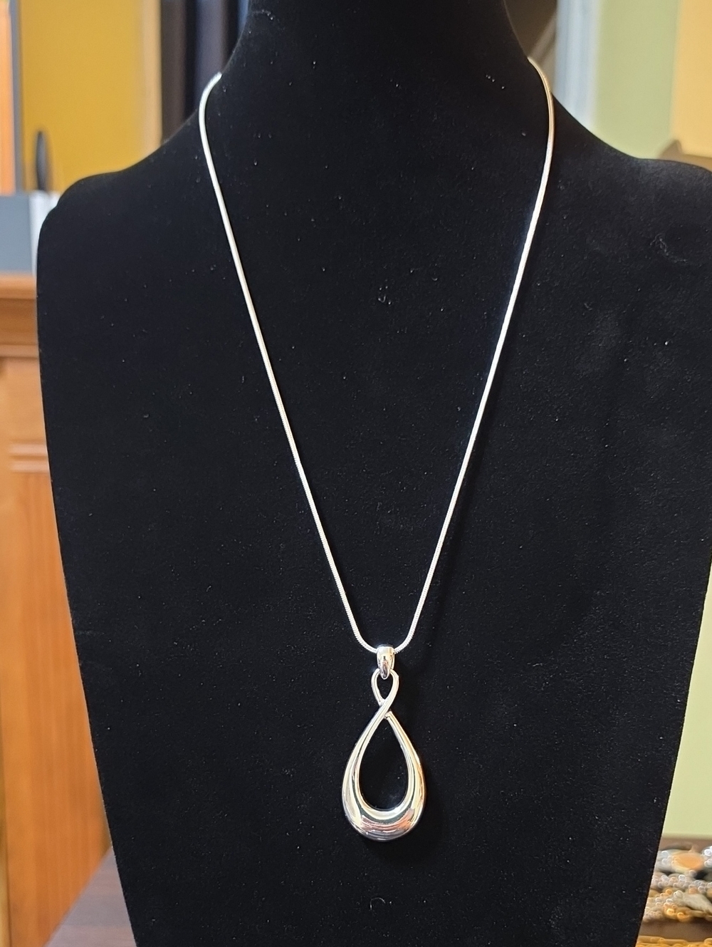 A198- Napier Elegant Silver Teardrop Pendant Necklace - Womens Jewelry